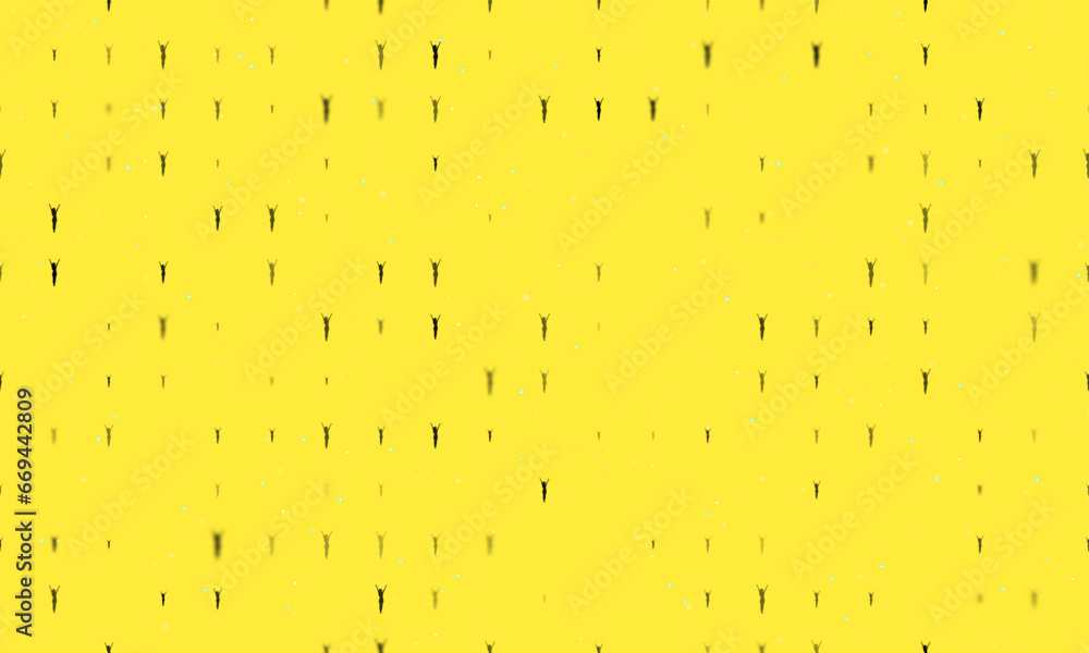 Poster seamless background pattern of evenly spaced black woman with hands up symbols of different sizes an