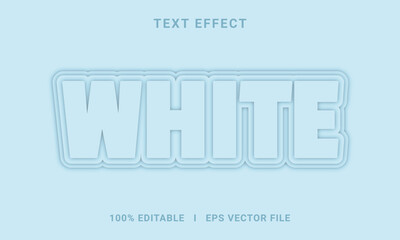 Modern editable white text effect 3d text effect