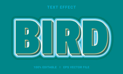 Modern editable bird text effect 3d text effect