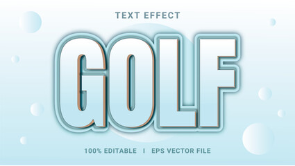 Modern editable golf text effect 3d text effect