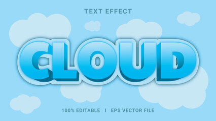 Modern editable cloud text effect 3d text effect