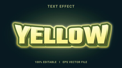 Modern editable yellow text effect 3d text effect