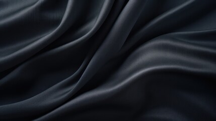 Fototapeta premium Smooth elegant black silk or satin texture can use as abstract background. Luxurious background design Generative AI