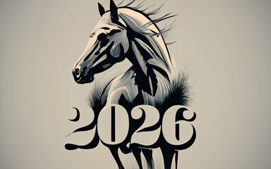 2026 Horse year theme with Generative AI.