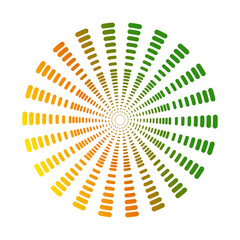 circle of multi-colored strokes of different sizes for creative design