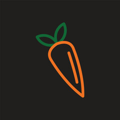 Cute cartoon carrot icon isolated on white background vector illustration.