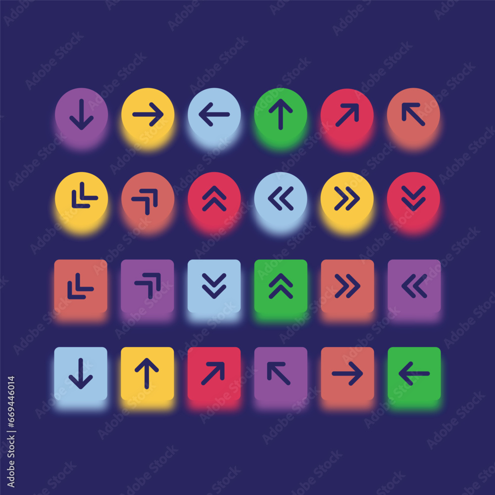 Poster arrows set. arrow icon collection. set different arrows or web design. arrow flat style isolated on 