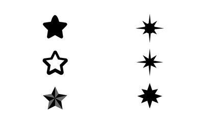 star icon/ silhouettes set