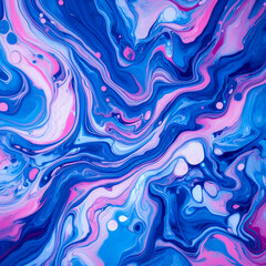 Obraz premium Marbled blue and pink abstract background. Liquid marble gradient mixing ink pattern watercolor acid wash texture colorful