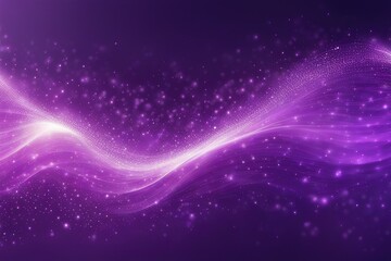 Fototapeta premium digital dark purple particles wave and light abstract background with shining dots stars
