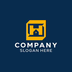 Letter H HOME Simple Monogram Logo
