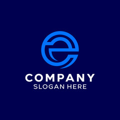 Letter E Simple Monogram Logo