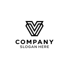 Letter VV Simple Monogram Logo