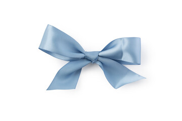 blue ribbon bow isolated on white