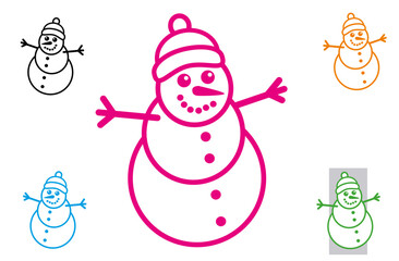 Lustiger Schneemann Illustration Weihnachten Adventszeit