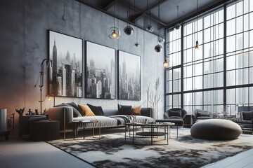 Modern NYC Loft Living Room