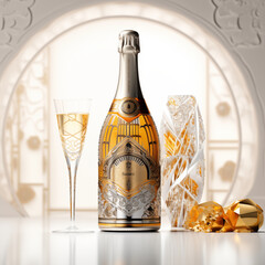 artdeco Champagner in gold mit Dekoration