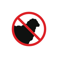 No sheep allowed icon sign symbol isolated on white background