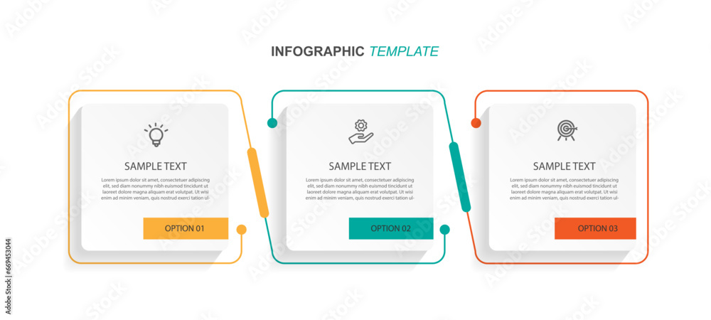 Poster Infographic template vector element with 3 options or step 