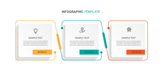 Infographic template vector element with 3 options or step  - obrazy, fototapety, plakaty