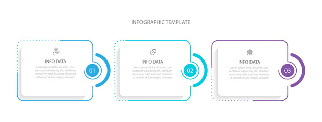 Business template vector infographic with 3 options or step 