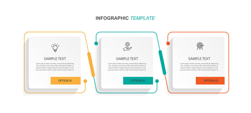 Infographic template vector element with 3 options or step 
