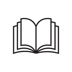 open book icon and illustration. reading black icon