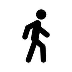 Walk vector icon. A person walking or walk sign flat vector icon for apps and websites