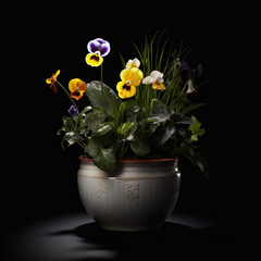 Obraz premium Pansy Studio Shot Isolated on Clear Background, Generative AI