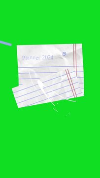 Planner 2024 - Lined sheet - Green background - Chroma key