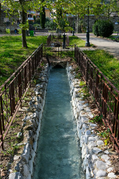 view of the Jacobelli Baths. Telese Terme, Benevento, Campania, Italy.