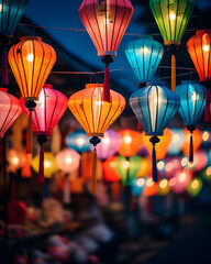Night Market Revelry: Capturing the Vibrant Glow | Generative AI	
