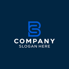 Letter BS SB Simple Monogram Logo