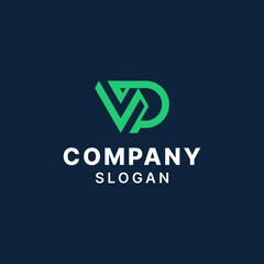 Letter VP PV Simple Monogram Logo