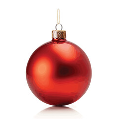 red christmas ball on white, christmas vector ball