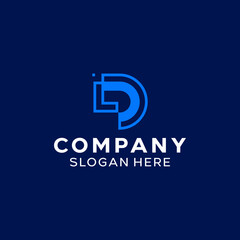 Letter DL LD Simple Monogram Logo