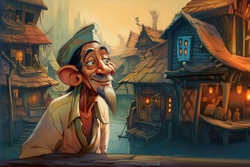 old man cartoon character