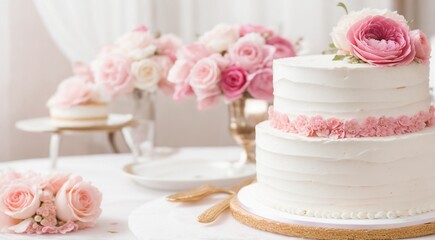 Obraz na płótnie Canvas wedding cake on white background, sweet cake on white, delicious wedding cake, designed cake