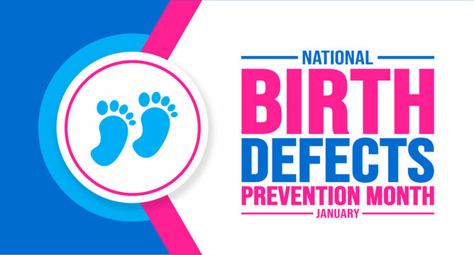 January is National Birth Defects Prevention Month background template. Holiday concept. background, banner, placard, card, and poster design template with text inscription and standard color. vector 