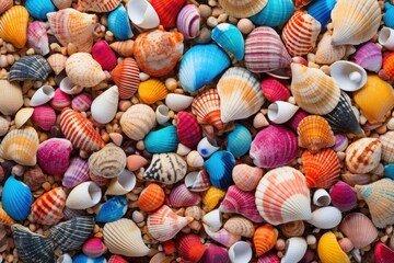 Hues-rich Colorful seashell. Ocean travel marine. Generate Ai