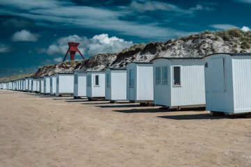 beach huts on the beach