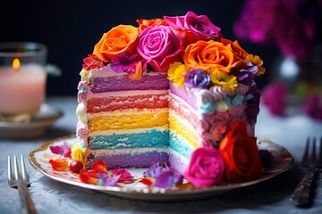 Obraz na płótnie Canvas rainbow cake