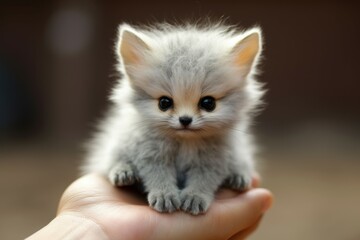 Obraz premium Charming Cute small furry. Comic monster. Generate Ai