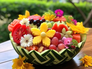 Fototapeta na wymiar salad vegetables and fruits