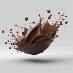 Chocolate Milk splash 3d realistic