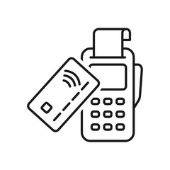 POS Terminal Pin Pad Wireless Contactless Mobile NFC Payment. Contactless payment credit card or NFC smartphone via POS terminal