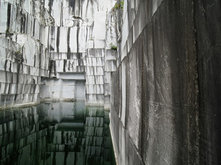 very nice view of massa marble quarry - obrazy, fototapety, plakaty