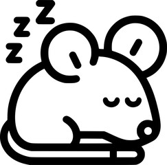 Dormant rat line icon. linear style for mobile concept sign, symbol, vector, art