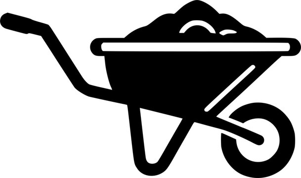 recommend clip art: Wheelbarrow line icon, filled outline, linear sign, symbol, vector, art