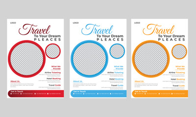 Eye catching Flyer design for travel agency with high regulation and print ready vector file